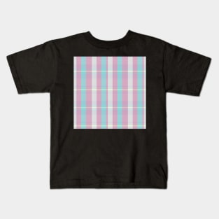 Pastel  Aesthetic Artair 2 Hand Drawn Textured Plaid Pattern Kids T-Shirt